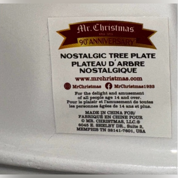 Super Cute Hand Painted Ceramic Nostalgic Tree  🌲 plate (Tray) by Mr. Christmas - Picture 8 of 8